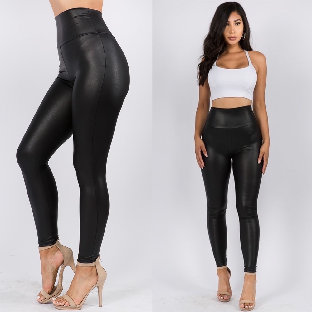 Black Faux Leather Leggings